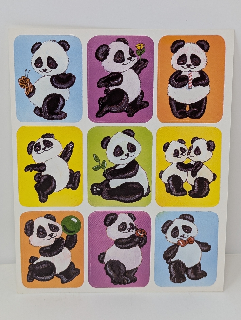 Vintage Panda Stickers Sheet